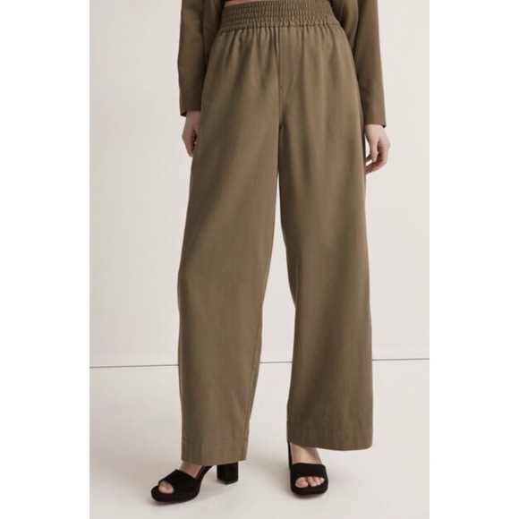 MADEWELL Carley Wide-Leg Pants Utility Green Sz S Casual Career Travel Retro New - Picture 2 of 9